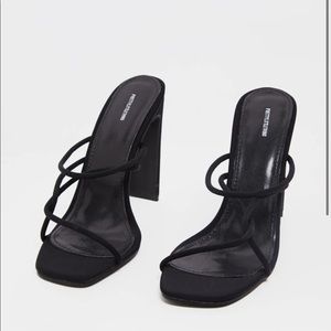 PLT Black Flat Strappy Heels Never Worn